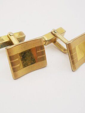 Gold filled Cuff Links vintage Mid Century Formal Swank Shirt Accessory